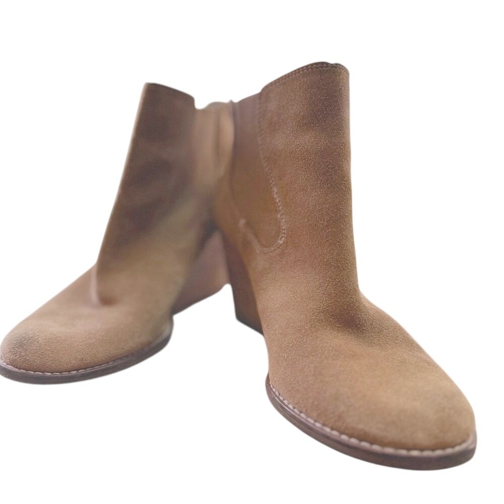 Lucky Brand Yamka Tan Suede Wedge Chelsea Ankle Boots 9.5M